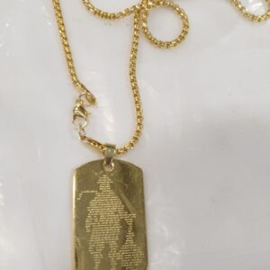 Adornity Golden Hanuman Chalisa Chain Pendant For Men And Boys Jewellery