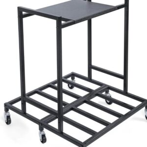 Mild Steel Black Double Battery Inverter Trolley For Industrial