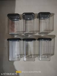 Pack Of 12 1100 Ml Airtight Square Plastic Containers Set For Kitchen