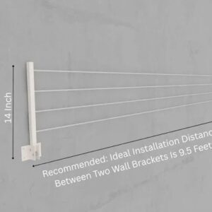 Unicraft Wall Mounted Cloth Drying Stand With 50 Mtr Rope