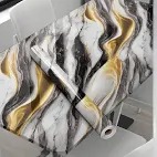 Royal Decor Black And Grey Gold Marble Wallpaper 60X200Cm