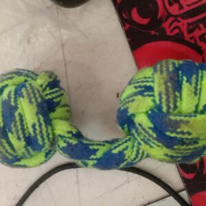 Lime Green And Blue 2 Knotted Ball Rope For Dog