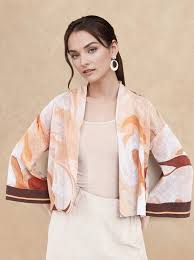 Rareism Brown Cotton Blend Printed Three Quarter Sleeves Top For Women Size Xs