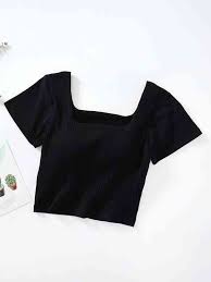 Black Color Women Tank Crop Top Size S