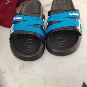 Men Blue And Black Slippers Size 6