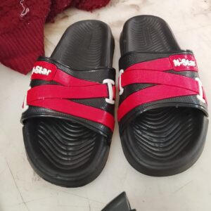Red And Black Side Slippers For Men Size 8