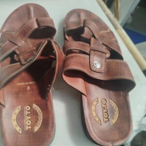 Brown Men Toyto Pu Gents Slipper Size 8
