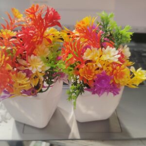 Multi Color Artificial Flower Pot Pack Of 2