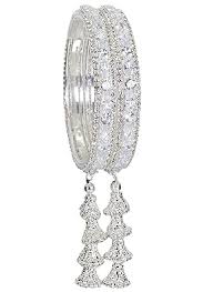 Artificial Diamond Bangles Bracelet For Women White