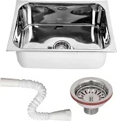 Prestige 204 Grade Single Basin Kitchen Sink Stainless Steel Single Bowl Glossy Finish Vessel Sink Silver 24X18X10 Inch