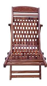 Antique Wooden Easy Chair Brown Colour