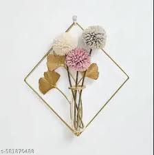 8X8 Inch Golden Wall Vase Hanging Geometric Metal Vase 1 N