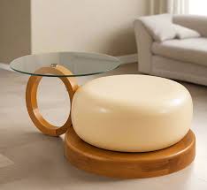 Amiya Modern Wooden Nesting Centre Tables Without Glass White And Brown Colour