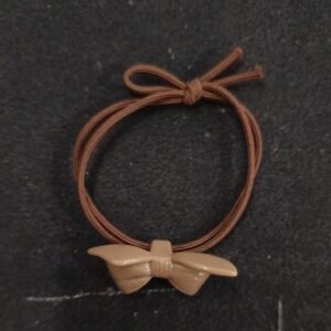 Cartoon Bear Heart Ribbon Hair Tie Brown Color