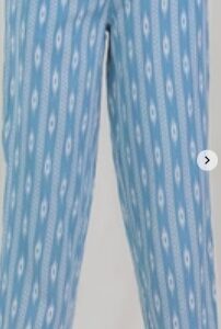Aramya Kantha Cotton Striped Blue Straight Trousers Size L