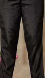 Aramya Chanderi Solid Black Tapered Trousers Size Xl