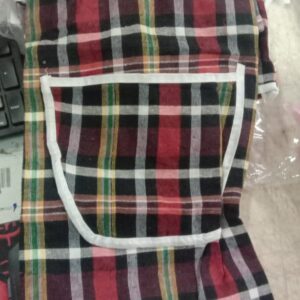 Red And Black Checked Cooking Apron 3Pcs