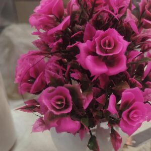 Pink And Green Artificial Flower Pot