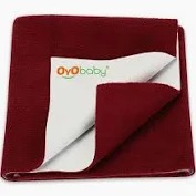 Oyo Baby Baby Care Sheet Colour Mehroon Size 100X70 Cm