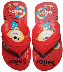 Boys Slip On Slipper Flip Flop Red Size 11