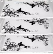White And Black Fridge Mat Set Of 3
