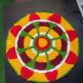 Yantra Rangoli Door Floor Mat Multicolor Size 23X23 Inch