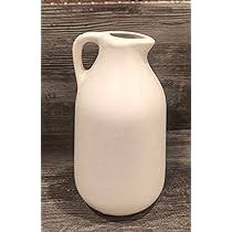 White Colour Ceramic Jug Shape Vase 7 Inches