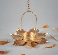 Metal Hanging Flower Tealight Candle Holder For Home Decoration Pack Of 4
