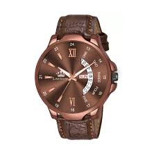 Brown Dial Brown Leather Strap Analog Watch For Men