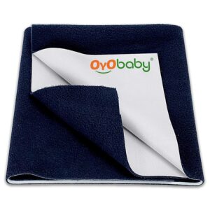 Oyo Baby Newborn Baby Dry Sheet Waterproof Underpad 70X50 Cm Blue Navy Blue