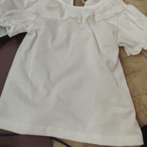Hopscotch White Distressed Casual Dress For Kids Girls Size 4