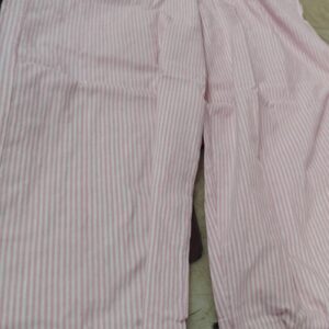 Baby Pink And White Line Trousers For Women Size M