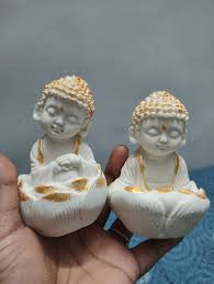 Meditating Buddha Statue For Home Decor Idol Pack Of 2