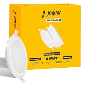 Jaquar Strella Slim 8W Round Recessed Down Light Natural White. Energy Efficient Led Ceiling Light For Home And Office Pack Of 1
