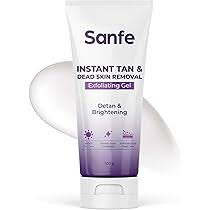 Sanfe Instant Tan Dead Skin Removal Exfoliating Gel Visibly Removes Tan Aha Exfoliation In Minutes Smooth Bright Skin 100G