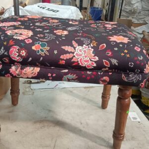 Chumbak Nawaab Small Wooden Bench. 1 Seater. Bohemian Palampore. Vintage Accent Furniture