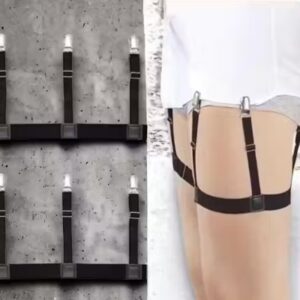 Mens Elastic Shirt Stays Nonslip Locking Clamps. 3Line Garter . Shirt Stay For Man.