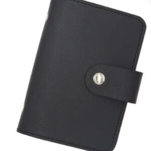Black Leather Debit Credit Atm 28 Slots Business 24 Card Holder