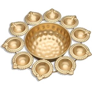 Diya Shape Flower Decorative Urli Bowl For Home Decor