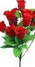 Red Color Artificial Rose Flower With Leaf For Pot Home Decoration
