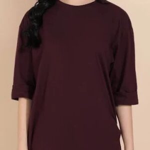 Adyavastram Women Tshirt Mehroon Color Size L