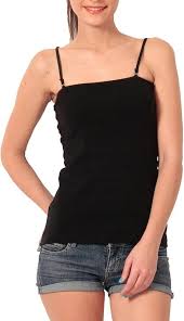 Black Stretchable Camisole Tank Top For Women Size 38