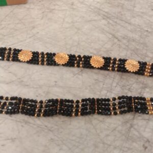 Gold Plated Black Beads Mangalsutra For Women
