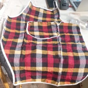 Unisex Red Checked Fancy Cotton Apron