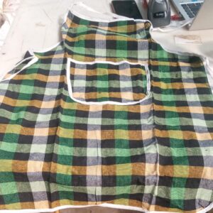 Unisex Green Checked Fancy Cotton Apron