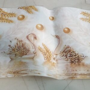 Off White Printed Fridge Mat 4 Pcs