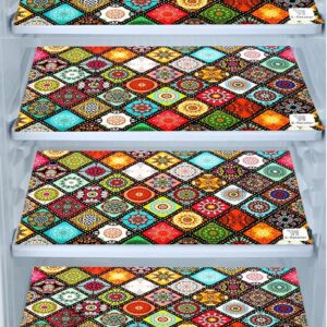 Multicolor Fridge Mat 4 Pcs