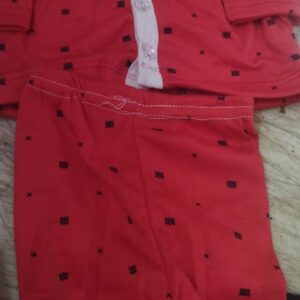 Red Color Printed Baby Clothes Set Size Newborn