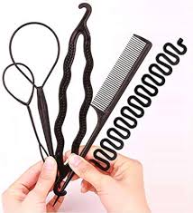 Black Color Plastic Hairstyle Making Kit 5Pcs