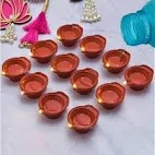 Brown Color Plastic Diya Set Of 12